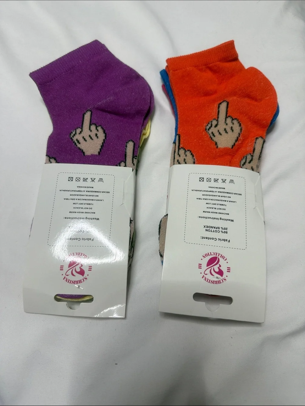 Sets of 6 pairs Christina Women’s Green & Pink Mushroom Novelty Ankle Socks